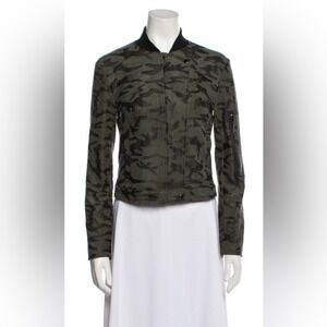 Lysse NY Green Camo Moto Jacket Faux Suede‎ Medium EUC
